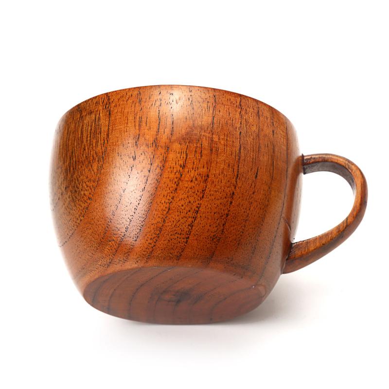 Wooden Cup Japanese Style Tea Mug Natural Wood Water Cup Kids Juice Milk Drinking Cup Coffee Mug Teacup 200ML Home Drinkware