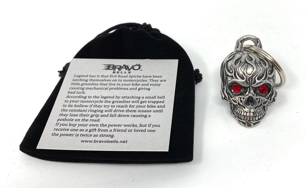 Bravo Bells Frame Skull Diamond Bell - Biker Bell Accessory