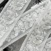 White Organza Embroidery Beads Lace Accessories Clothing Neckline Cuffs Skirt Decoration Barcode