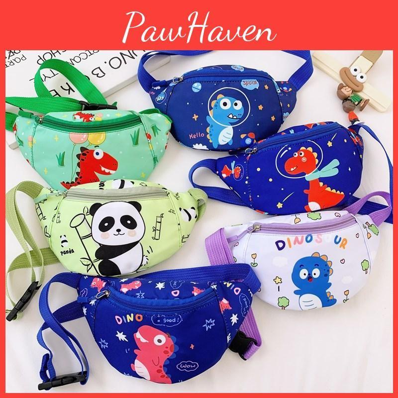 Printed Dinosaur Panda Shoulder Chest Bag Children Cartoon Outdoor Wallet Casual