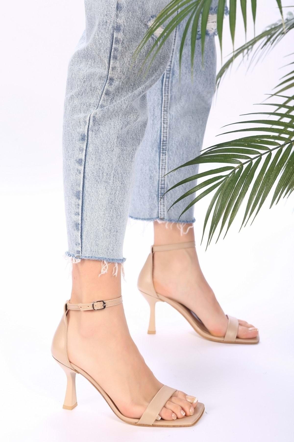 

Женские модные туфли на каблуке Riva, бежевые туфли на каблуке с одним ремешком 36