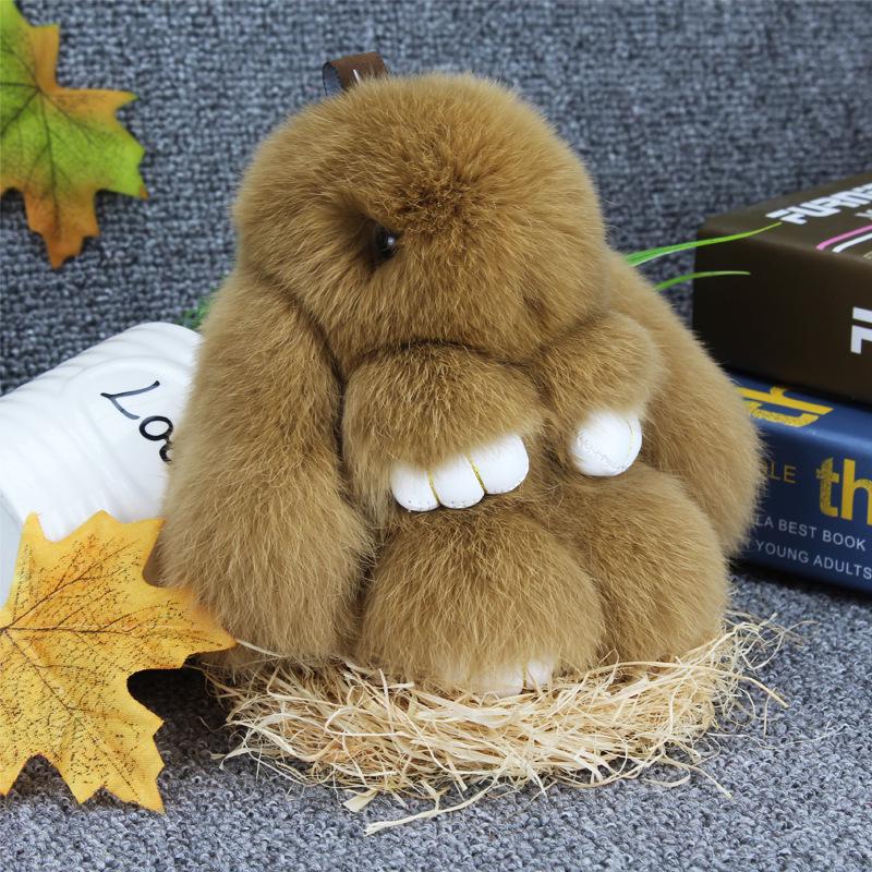Roztomilý plyšový králíček Klíčenka Dámská Kožešinový Pom Pom Andělský Králík Kroužek na klíče Králík Pompom Plyšové Panenky Hračka Pro Dívky Taška Klíčenka do Auta 13cm