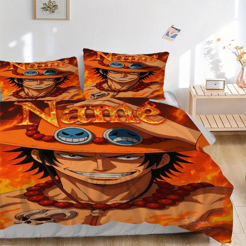 Individuelle O-One Piece Bettwäsche 3-teiliges Set HD-Druck Bettbezug Kissenbezüge für Teenager Erwachsene Schlafzimmerdekoration Weihnachtsgeschenk