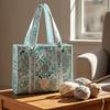 Floral Print Craft Storage Bag Portable Yarn Wide Opening for Studio