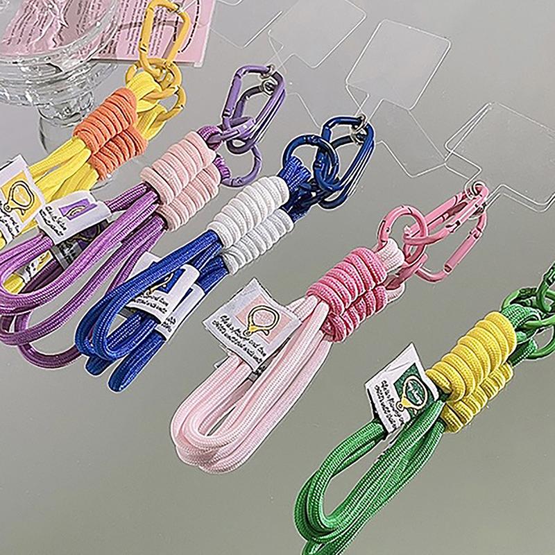 Color Combination Short Mobile Phone Lanyard Can Be Portable Anti-Release Rope Hanging Wrist Pendant Clip Hanging Decoration