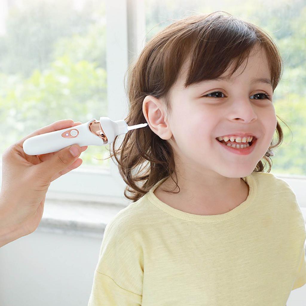 Luminous Electric Suction Ear Spoon Rechargeable Ear Pick Ear Cleaner Wax Removal Tool with LED Light for Children Adults