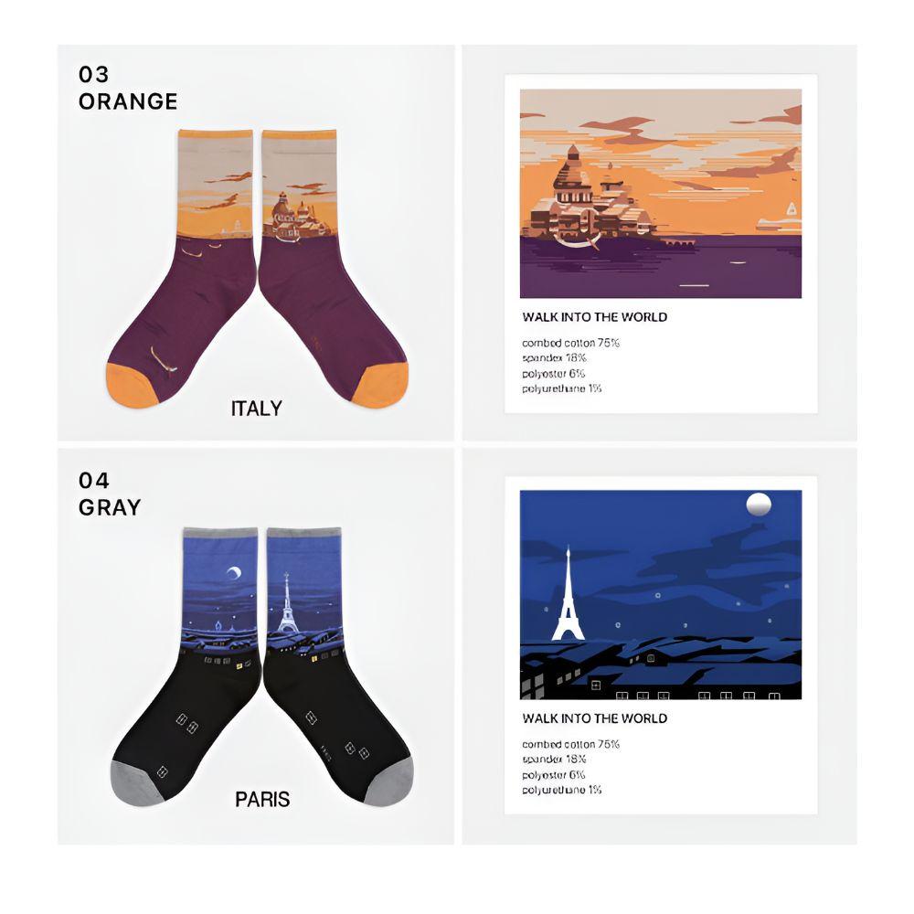 Women Fashion Socks Set 6 Pairs Cute Casual Cotton Socks