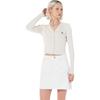 Calvin Klein Jean Jacquard Lettre Col en V Manches Longues Tricot Top Femme tops Blanc cassé J224287