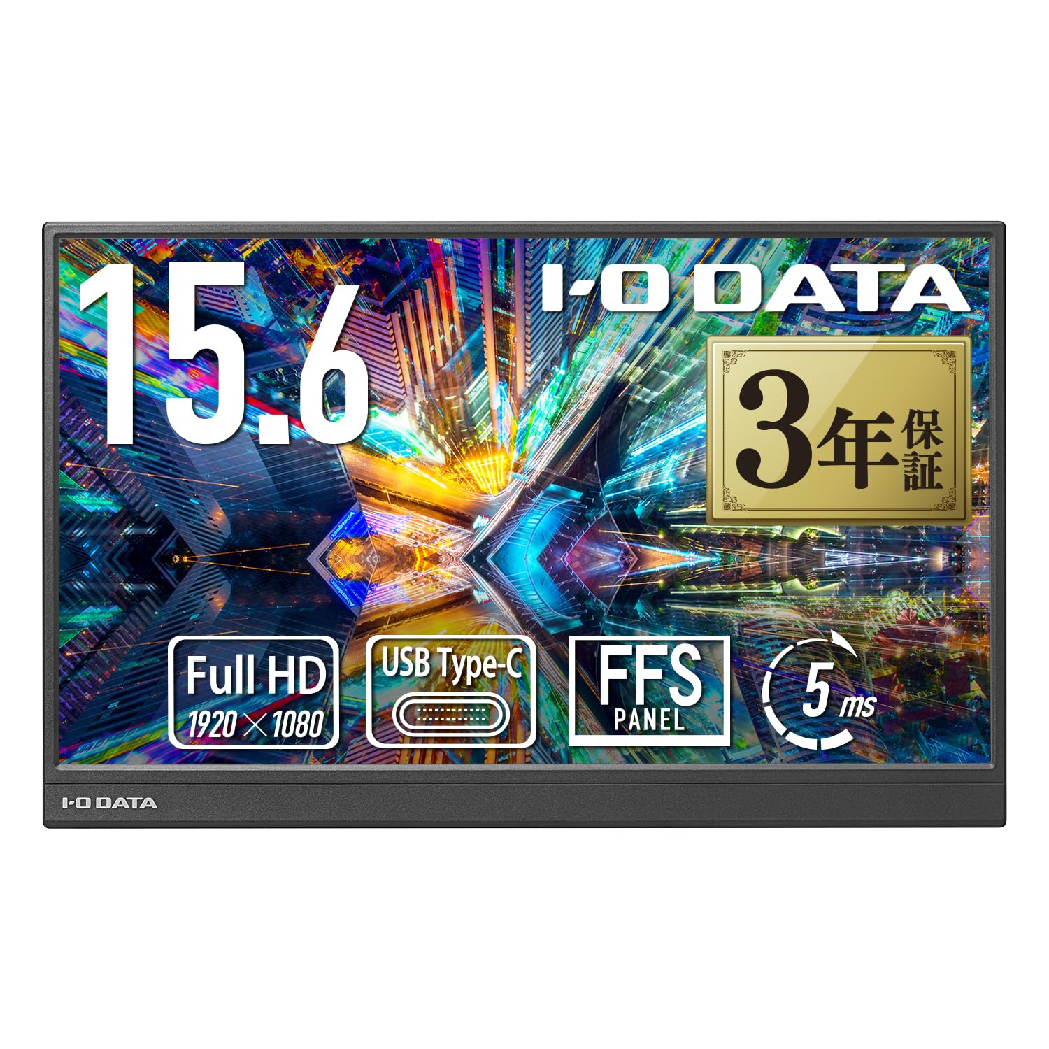 

Мобільний монітор IODATA дюймовий портативний Full HD 15.6 (Перемикач/сумісність з ПК/HDMI (Міні)/Type-C/Субота/Неділя Підтримка/Японський виробник) EX-YC162H чорний