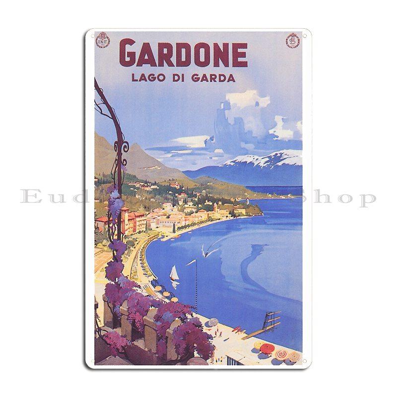 A Vintage Travel Art of Genoa Italy Vintage Travel Tourism Metal Plaque Cinema Classic Printed Bar Decoration Tin Sign Poster