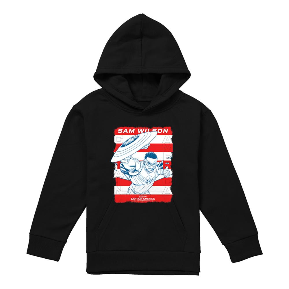 Captain America Childrens/Kids Sam Wilson American Flag Heather Hoodie
