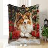 1 Suig Home Dog Flannel Blanket - Warm and Soft, Perfect for Sofas, Beds, Living Rooms, Offices, and Travel, Christmas.