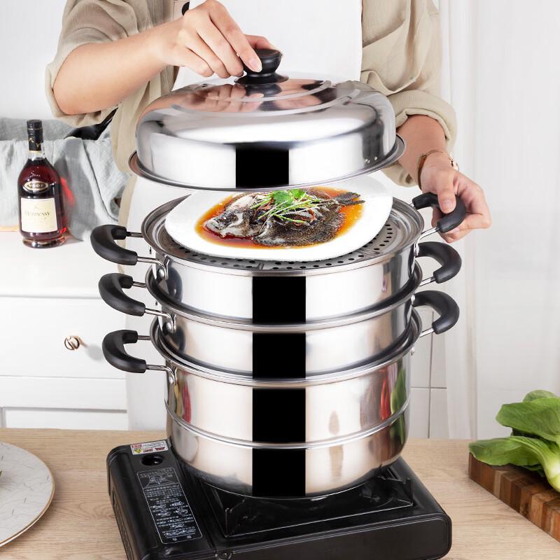 Wutuo Stainless Steel 3-Layer Steamer Pot