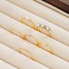 6Pcs Boho Gold Color Crystal Imitation Pearl Rings for Women Geometric Narrow Face Finger Rings Sets Fashion Daily Wear Jewelry