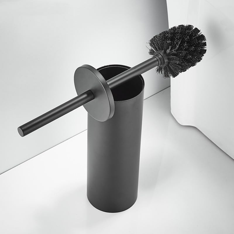 Free Standing Toilet Brush and Holder Set with Holder and Lid, Stainless Steel Toilet Cleaning Brush for Bathroom Accessories