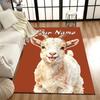 1PC Custom Name Goat Portrait Card Theme Floor Mat Ideal for Living Room, Game Rooms, Office, Bedroom, Office Floor Mat , Floor Mats for Home