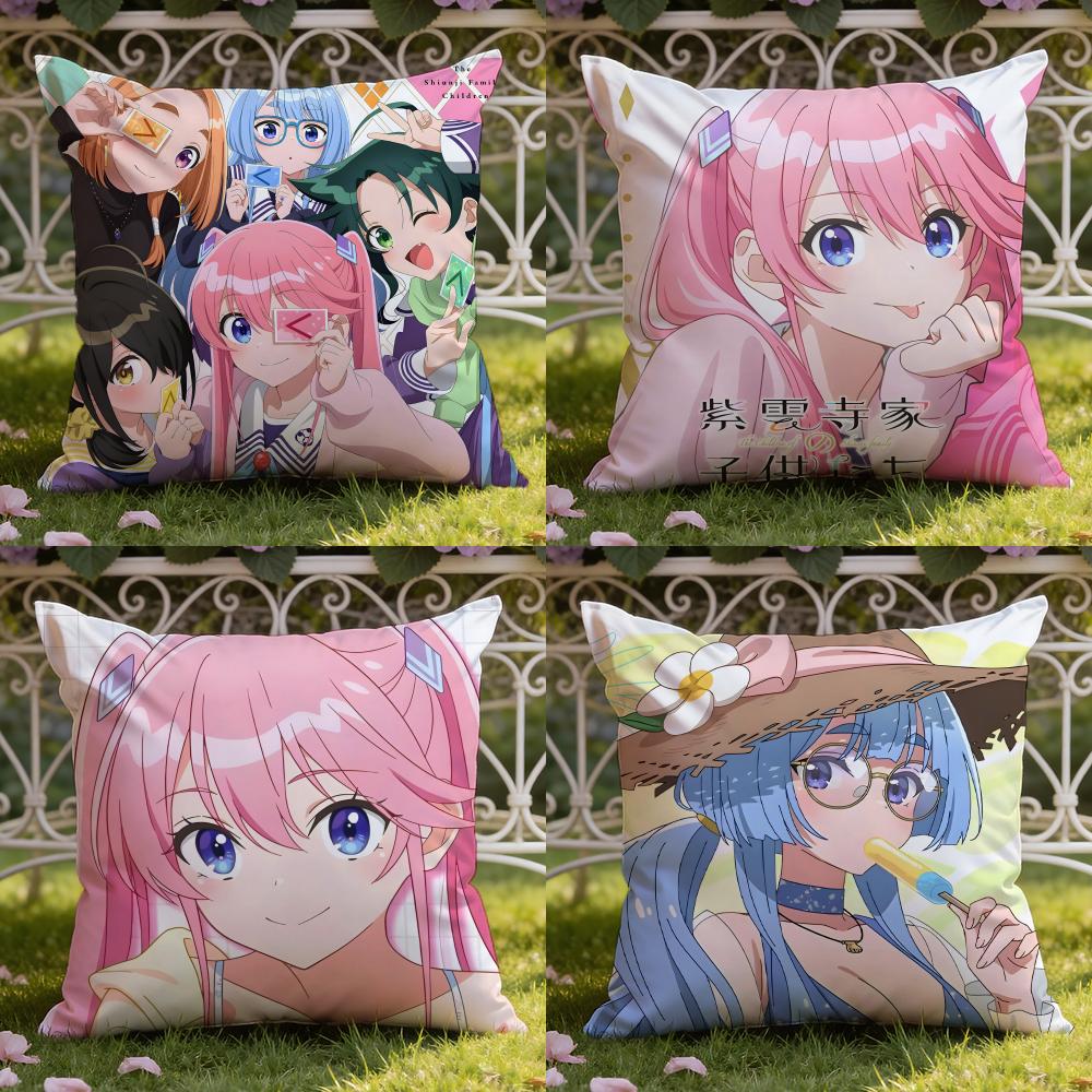 S-Shiunji ke no kodomo tachi Anime Cushion Cover Home & Car Dual-Scene Pillow Cover: Reversible for Premium Comfort