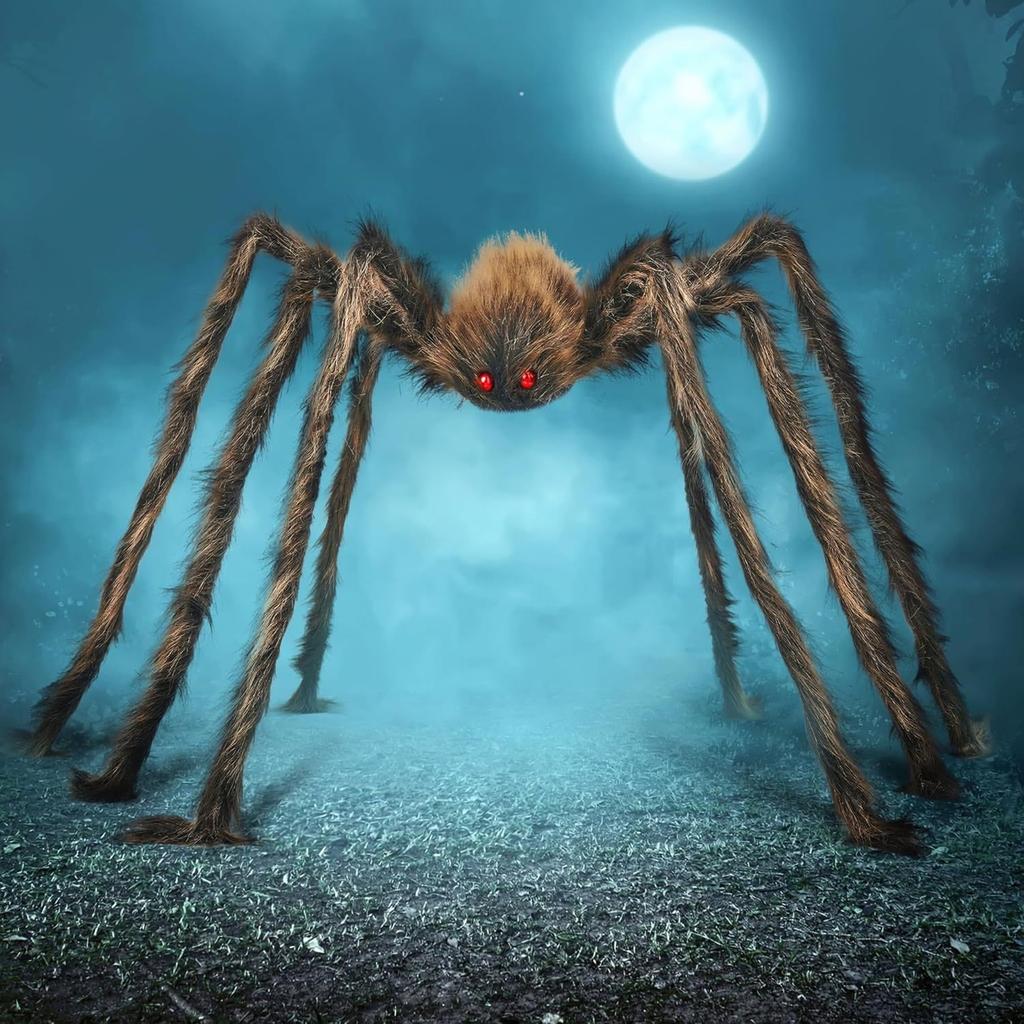 150cm Large Spider Prop for Halloween Decoration Realistic Furry Spider Model with Long Legs for Indoor Outdoor Party Atmosphere