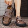 Summer Men Sandals Genuine Leather Mens Casual Shoes Outdoor Men Leather Sandals for Men Beach Shoes Roman Mens Shoes