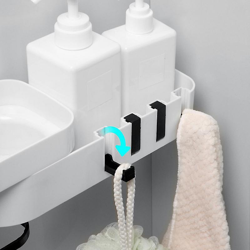 Punch-free Corner Storage Rack Bathroom Wall Hanging Rotating Rack Flat-angle Triangular Dual Use Rack