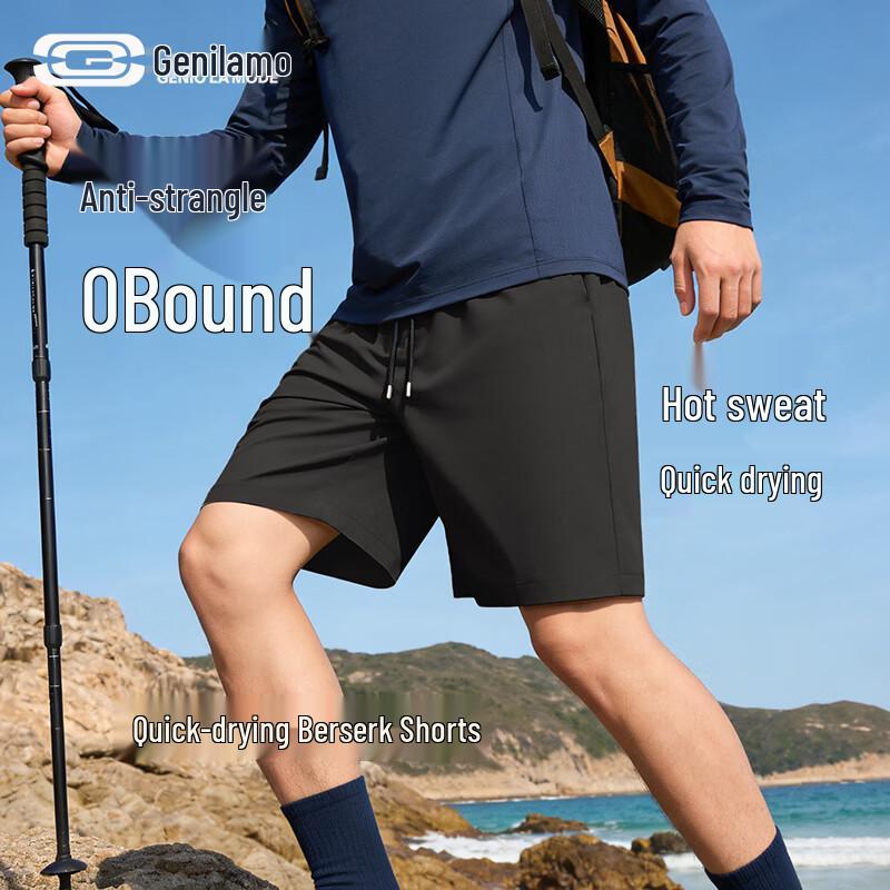 GENIOLAMODE Men s Cool Touch Casual Shorts L