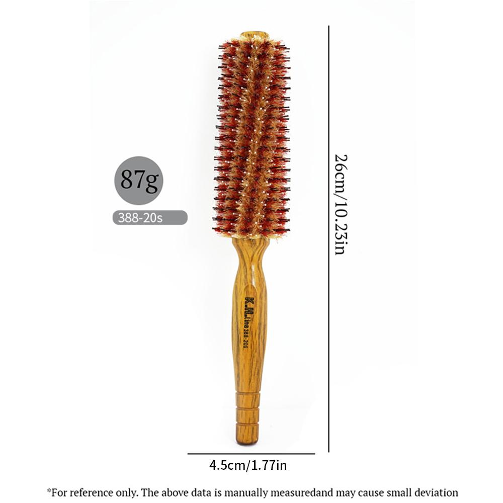 

Круглая щетка для волос из натуральной деревянной щетины, роликовая щетка для волос, парикмахерская, антистатическая, профессиональная парикмахерская расческа, инструменты для укладки волос