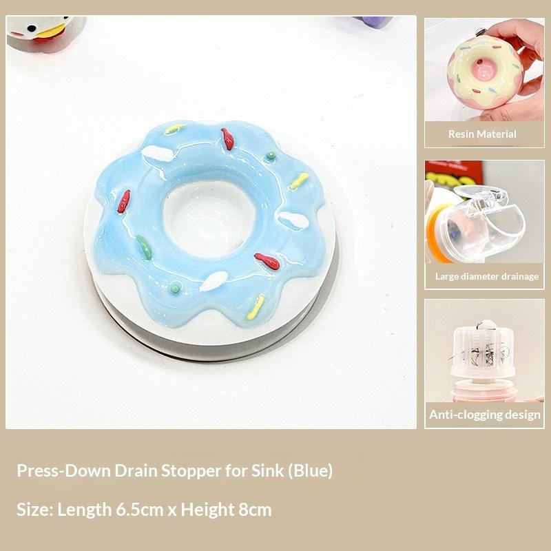 Cute Ceramic Donuts Up Basin Sink Drain Stopper Bathroom Shower Strainer Covers Home Decor Water Floor Drains Hardware Tool