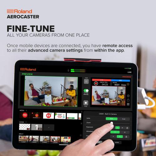 The Roland Aero Caster VRC-01 Is a Streaming System That Allows You To Record and Stream Live On Your iPad. It Can Also Be Used with a Smartphone for