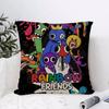 RRainbowS Friends Cushion Cover Eco Linen Pillow Case  DoubleSided Print Breathable  Durable Hidden Zipper Home Decor Gift