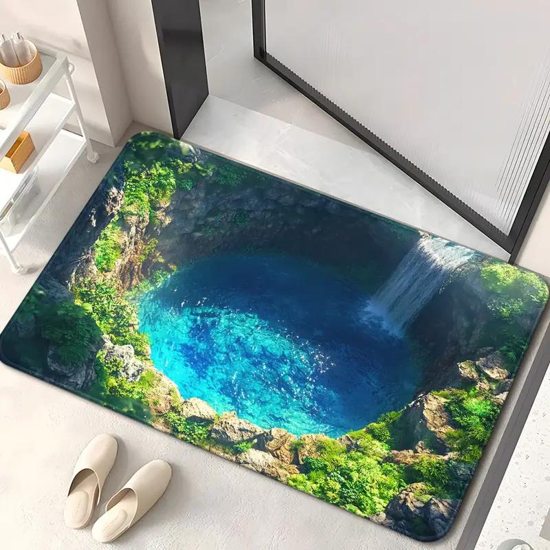 3D Deep Hole Doormat Floor Mat Rug Carpet for Entryway Kitchen Anti-slip Halloween Home Decor Accessory Halloween Gift
