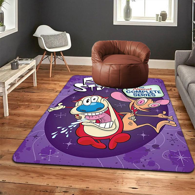 The Ren & Stimpy Show Rug Floor Mat for Living Room or Bedroom Soft and Comfortable Carpet a Gift for Birthday and Holiday.