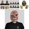 Realistic Skeleton Head Latex Mask And Creepy Costume Gloves For Halloween Events