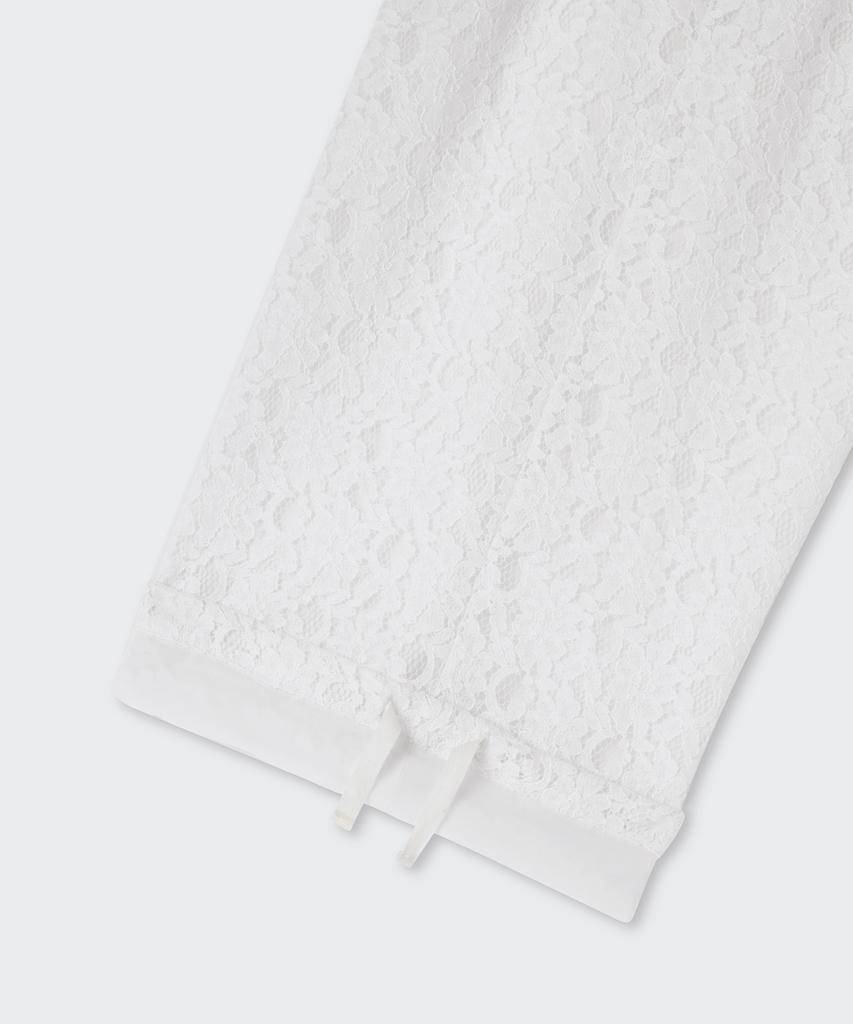 MUSINSA STANDARD WOMAN Women'S Floral Lace Wide Cargo Elastic Pants [Ivory]
