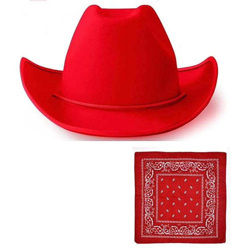 Children's Coffee Hemmed Cowboy Hat Square Towel Set, Brown Dick Cowboy Hat