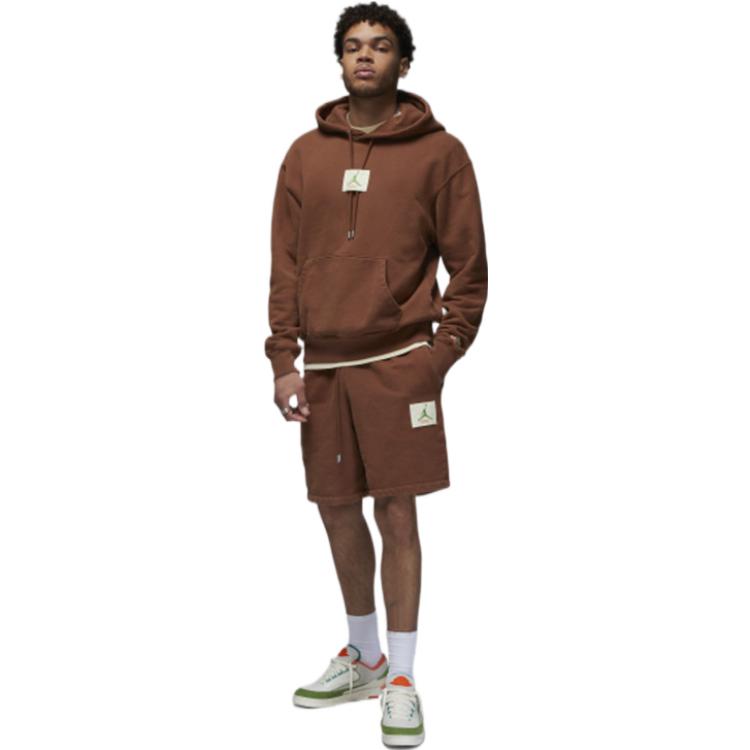 Jordan X Titan Embroidered Straight-Leg Shorts With Elastic And Drawstring Waist Men Bottoms Khaki DV7037-262