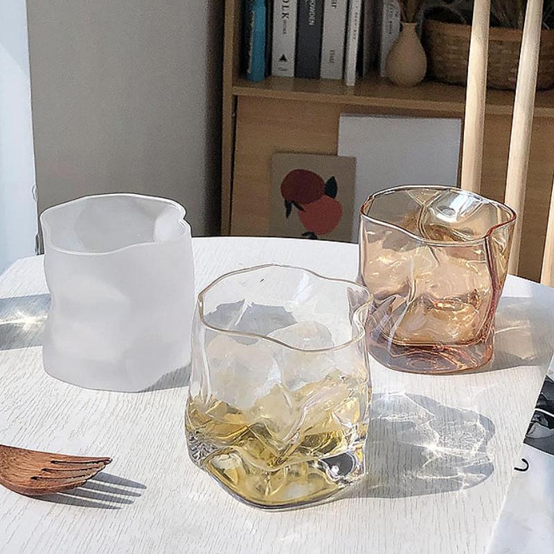 280ml 9.7oz Vaso de Vidrio Simple con Giro Irregular Vaso de Whisky Vaso de Cóctel para Fiesta Tazas de Jugo Café Helado Vaso Personalizado para Mojito