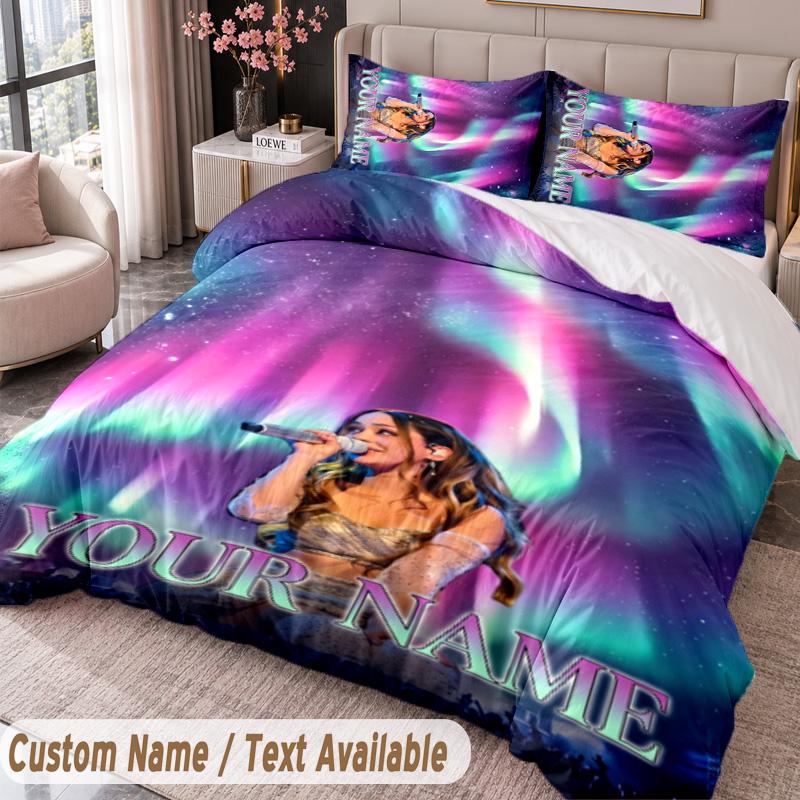 Custom Name Text 3Pcs Bedding Set Ayliva Duvet Cover And Two Pillowcases