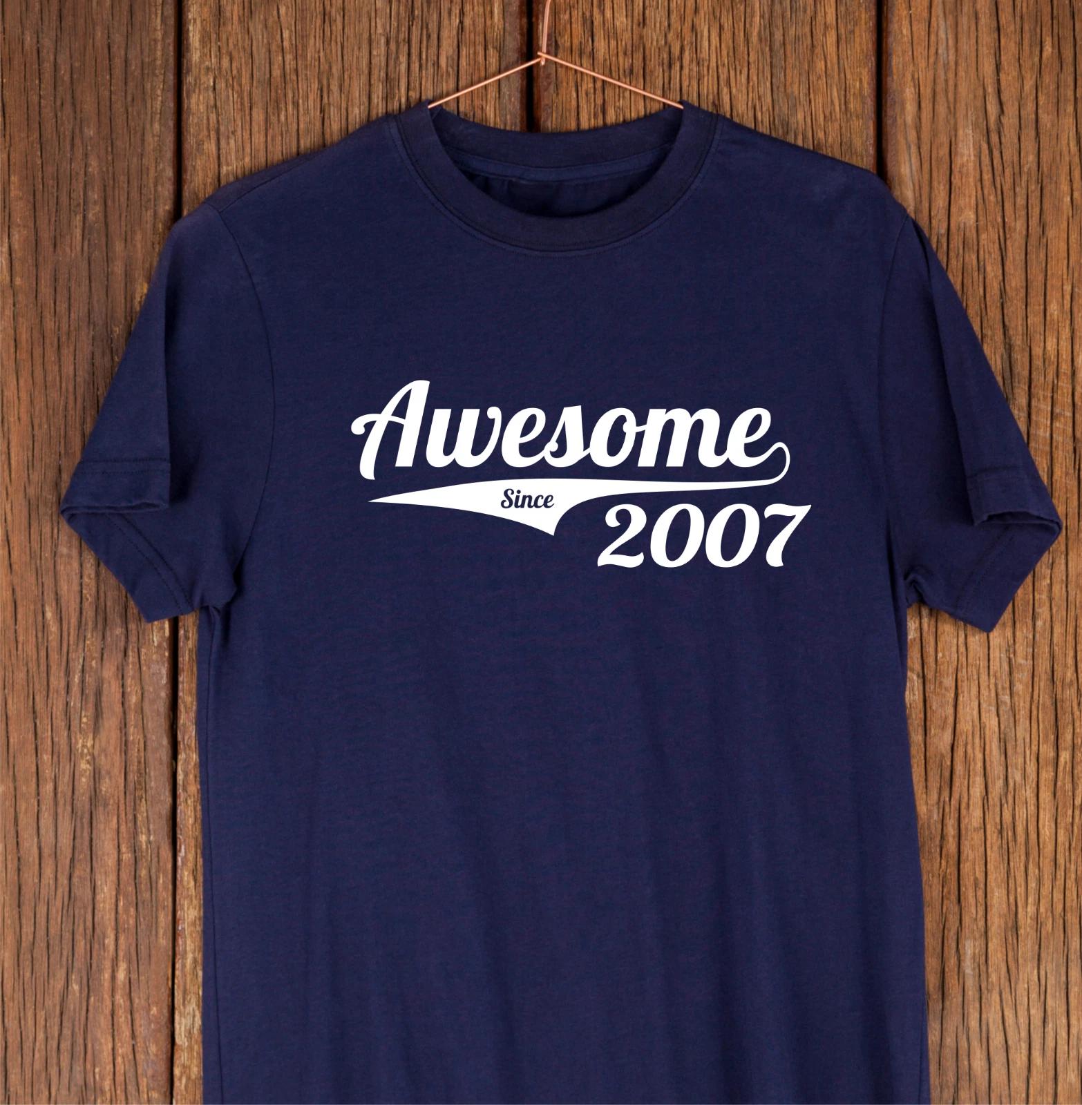 Awesome Since 2007 T-Shirt - 18th Birthday Gift, 18th Birthday T-Shirt 3XL