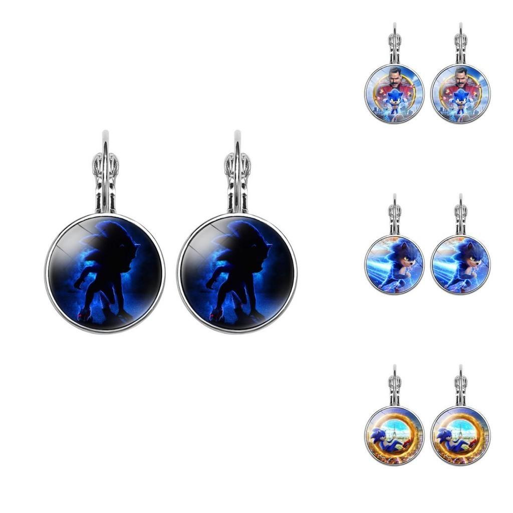 Urocze kolczyki Jeż Sonic biżuteria z postaciami z kreskówek dla fanów anime