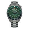 Eco-Drive Series 100m Waterproof Solar Quartz Steel Strap Men's Watch Green Dial AW1717-81X