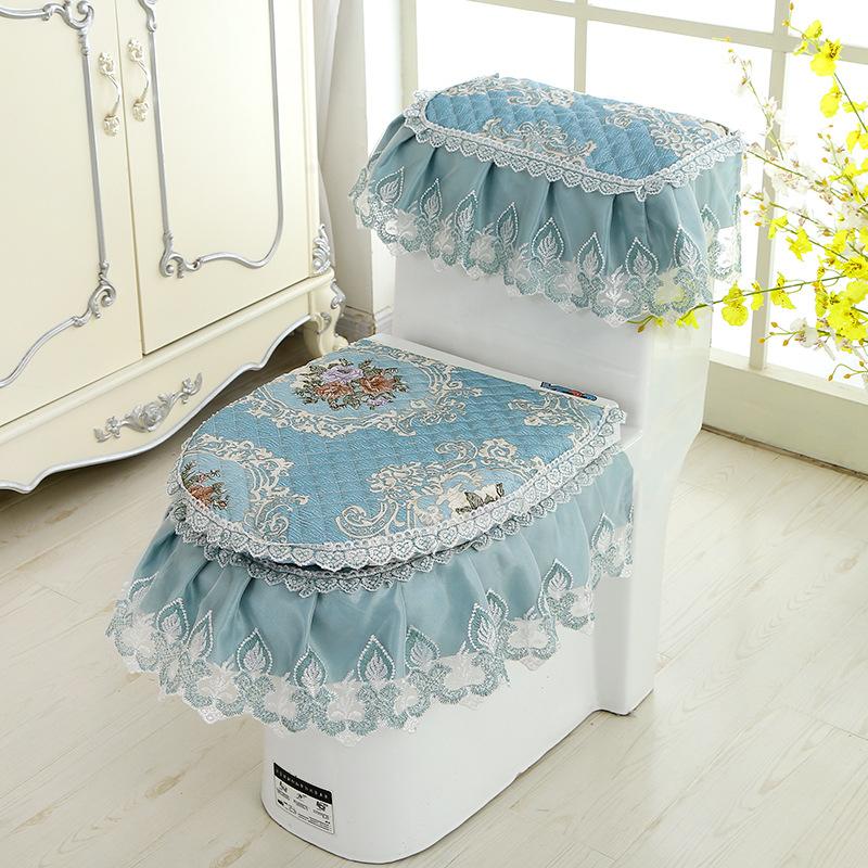 

Сезонный универсальный коврик для унитаза, кружевной коврик для унитаза, кольцо для унитаза, чехол для унитаза, комплект из трех предметов