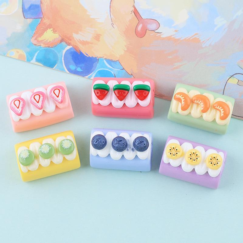 Fruit Towel Roll Play Food Charms: Handmade Resin Cartoon Accessories for DIY Crafts