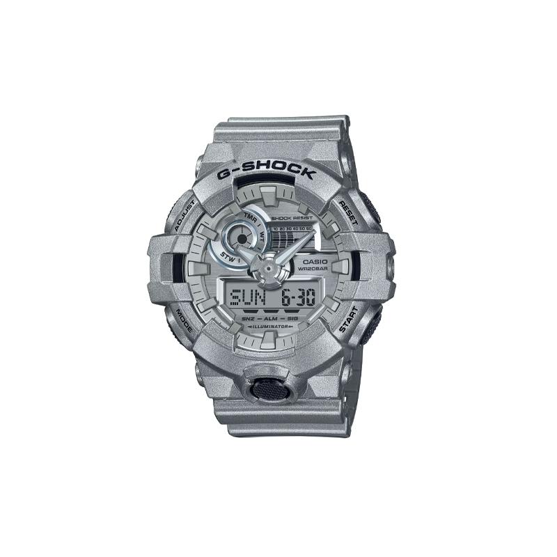 

Casio LCD/pointer dual display series G-SHOCK 200 meters waterproof quartz movement resin strap Japanese and Korean watch unisex silver GA-700FF-8AJF срібний