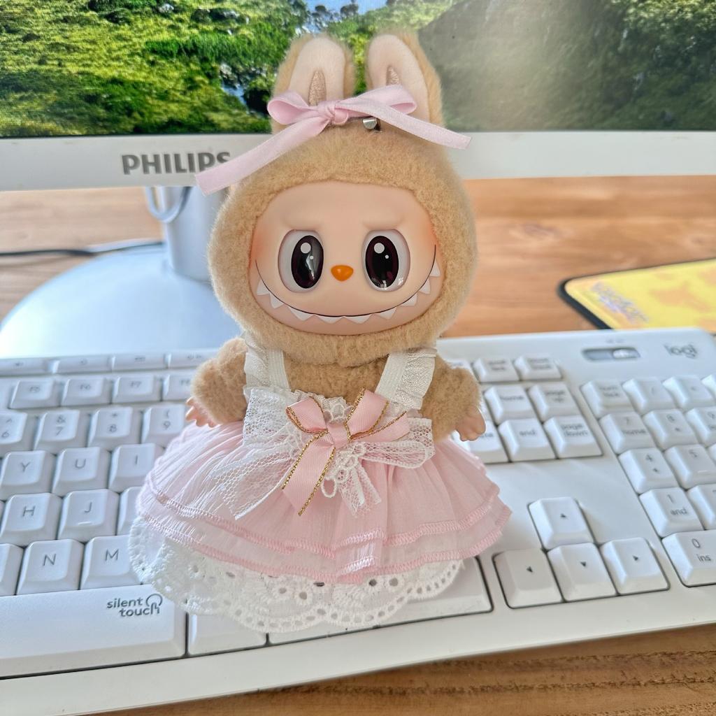 17cm Cute Baby Clothes Accessories For Korea Kpop Exo Labubu Idol Dolls Skirt Doll Clothes Clothing Fans Overalls