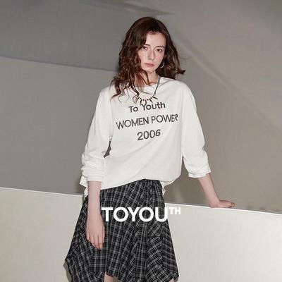 Chuyu Women's Light Cloud Yarn Long Sleeve Printed T-shirt