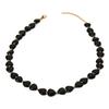 Hot Sale Fashion Sweet Cool Black Peach Heart Natural Stone Beaded Bracelet Necklace Plated 18k Gold Stainless Steel Jewelry