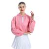 Spring & Autumn Iridescent Yellow Pink Women's Half-Zip Loose Hoodie Jacket