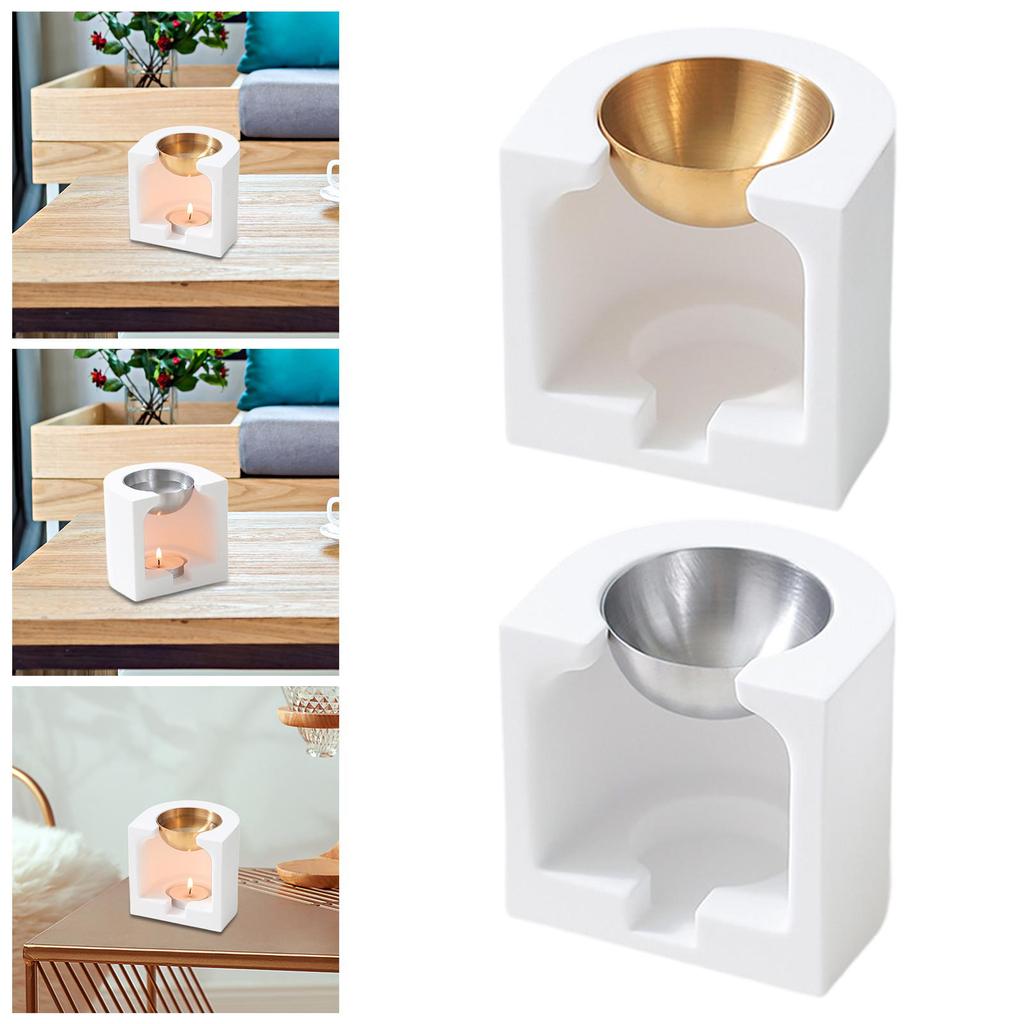 Ceramic Essential Oil Burner Fragrance Warmer Candle Stand Versatile Wax Melt Burner Fragrance Diffuse for Desk Living Room