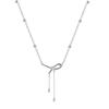 Bow pearl fringed necklace women's light luxury design titanium steel neck chain Internet celebrity collarbone chain