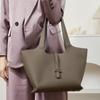 2024 Early Autumn Genuine Leather Wind Chime Tote: Women's Large-Capacity Shoulder Handbag